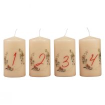 položky Adventné sviečky Adventný veniec 1-4 krémový 130/70mm 4ks