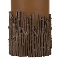 položky Stĺpová sviečka konáre dekor sviečka hnedá karamelová 150/70mm 1ks