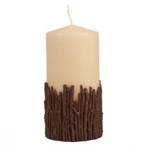 položky Stĺpová sviečka konáre dekor sviečka rustikálna béžová 150/70mm 1ks