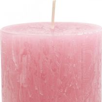 položky Jednofarebné sviečky Dusty pink Rustikálna sviečka 80×110mm 4ks