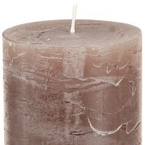položky Dekoratívne stĺpové sviečky, trojfarebná zmes hnedých tónov, jednofarebné, 70x120 mm, sada 12 kusov pre atmosféru domova