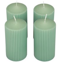 položky Pilier Candles Green Emerald Grooved Candles 70/130mm 4 ks