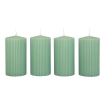 položky Pilier Candles Green Emerald Grooved Candles 70/130mm 4 ks