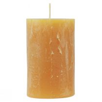 položky Stĺpové sviečky Rustikálne stálofarebné adventné sviečky žlté 70/110mm 4ks