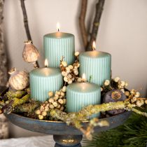 položky Pilier Candles Green Emerald Grooved Candles 70/130mm 4 ks