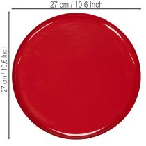 Článok Dekoratívny podnos, červený, minimalistický dizajn, 27 cm