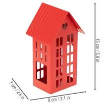 položky Kovový držiak na čajové sviečky, červený, s podnosom 35 cm, 1 sada