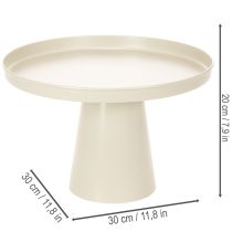 položky Okrúhly dekoratívny podnos v krémovej farbe, 30 cm, na stojane na dekoráciu stola