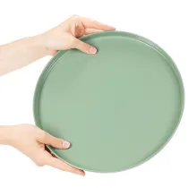 položky Okrúhly zelený dekoratívny tanier na stojane na aranžovanie stola, 30 cm
