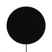 položky Stolová dekorácia drevená okrúhla čierna zástrčka kovová Ø7,5cm 12ks
