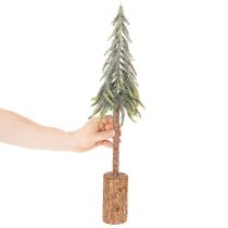 položky Umelá jedľa, ľadová povrchová úprava, s dreveným podstavcom, zimná dekorácia, 60 cm