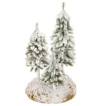 položky Zasnežené jedle, umelá zimná krajina pre vianočnú dedinku a dekoráciu stola, 29 cm
