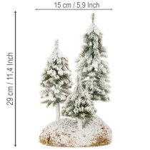 položky Zasnežené jedle, umelá zimná krajina pre vianočnú dedinku a dekoráciu stola, 29 cm