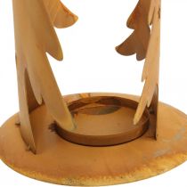 položky Lampáš vianočné stromčeky, kovová dekorácia v patine, Vianoce V46cm Š25,5cm