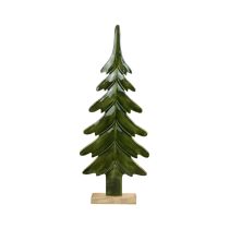 Drevená dekorácia na vianočný stromček lesklá zelená 22,5x5x50cm