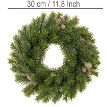 položky Veniec z umelých jedľových konárov so šiškami na dvere alebo stôl, 30 cm