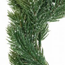 položky Umelý vianočný veniec, dekoratívny veniec, mrazivý, Ø25cm, veniec na dvere, adventný veniec, trblietky