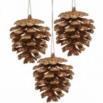 položky Ozdoby na vianočný stromček deko šišky trblietavé medené V7cm 6ks