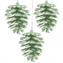 položky Ozdoby na vianočný stromček deko šišky trblietky mätová V7cm 6ks