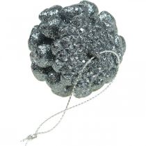 položky Ozdoby na vianočný stromček deko šišky trblietky antracit V7cm 6 kusov