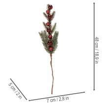 Článok Umelá jedľová vetvička s vianočnými ozdobami, 48 cm, 2 kusy