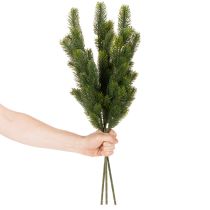 položky Umelý jedľový konár, ozdobný konár, umelý ako vianočná dekorácia, 65 cm, 3 kusy