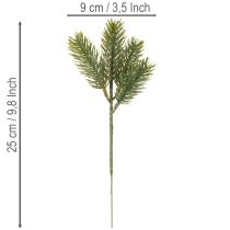 položky Umelá zelená jedľová vetvička na zimnú dekoráciu, 25 cm, 24 kusov