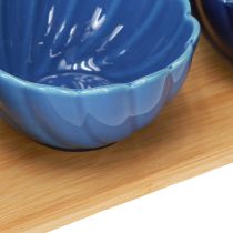 položky Súprava tapas s keramickými miskami na podnose modrá a biela 40×10cm