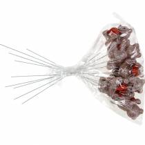 položky Ozdobný medvedík so srdiečkom, Valentín, trblietavý kvet zátka 9 ks