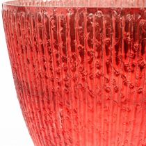 položky Sviečková sklenená lampáš červená sklenená dekoračná váza Ø21cm V21,5cm