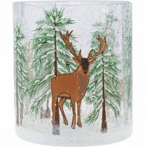 položky Stojan na čajovú sviečku sklenený Christmas Crackle sklo na čajovú sviečku V10cm