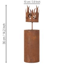 položky Stojan na čajové svietniky, tvar sviečky, hrdzavá dekorácia, patinovaný kov, V36 cm