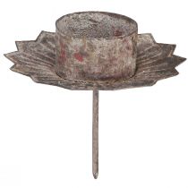 Článok Svietnik na čajovú sviečku vintage čajová sviečka na nalepenie šedá Ø9cm V8,5cm 4ks