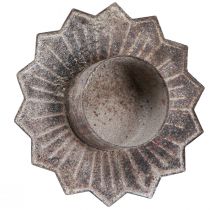 Článok Svietnik na čajovú sviečku vintage čajová sviečka na nalepenie šedá Ø9cm V8,5cm 4ks
