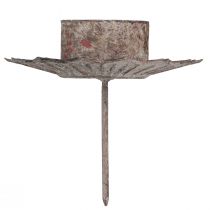 Článok Svietnik na čajovú sviečku vintage čajová sviečka na nalepenie šedá Ø9cm V8,5cm 4ks