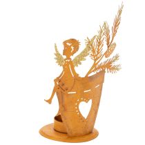 položky Vianočný držiak na čajové sviečky, anjelská dekorácia, hrdzavá dekorácia, Ø8cm V18cm