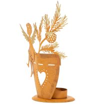 položky Vianočný držiak na čajové sviečky, anjelská dekorácia, hrdzavá dekorácia, Ø8cm V18cm