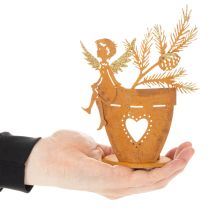 položky Vianočný držiak na čajové sviečky, anjelská dekorácia, hrdzavá dekorácia, Ø8cm V18cm