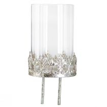 položky Svietnik na čajovú sviečku so sklom na zasunutie vintage strieborná Ø5,5cm V8cm 4ks