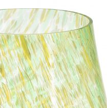 položky Svietnik na čajovú sviečku lampáš sklenený žltozelený Ø12cm V14,5cm