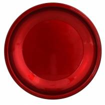 položky Ozdobný tanier z kovu červenej farby s glazúrou Ø30cm