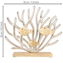 položky Námornícka dekorácia na stôl, koralová dekorácia, ryba, drevo, kov, D30cm