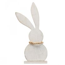 položky Stolová dekorácia Veľkonočný zajačik stojace drevo biela/prírodná V27cm 2ks