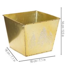 Článok Kovový kvetináč s trblietavým motívom jedle, 18 cm