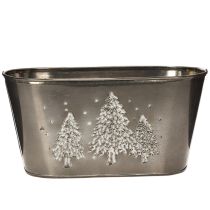 Článok Oválny kvetináč s reliéfnym vzorom jedle, 25 cm