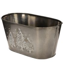 Článok Oválny kvetináč s reliéfnym vzorom jedle, 25 cm