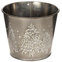 Článok Kovový kvetináč s trblietavými jedličkami, 13 cm