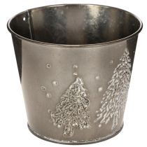 Článok Kovový kvetináč s trblietavými jedličkami, 13 cm