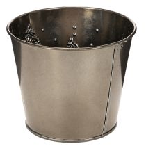 Článok Kovový kvetináč s trblietavými jedličkami, 13 cm
