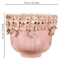 položky Kvetináč Ceramic Pink – Elegantný kvetináč s kvetinovou dekoráciou Ø16cm